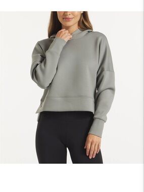 UNRL Relaxed Hooded Crew Sweatshirt in Gray
